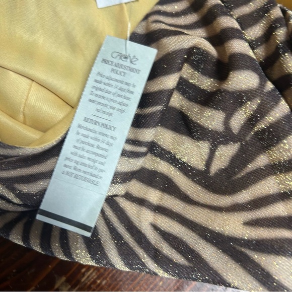 Cache vintage maxi dress khaki metallic size 10 lined deadstock medium - Picture 7 of 11